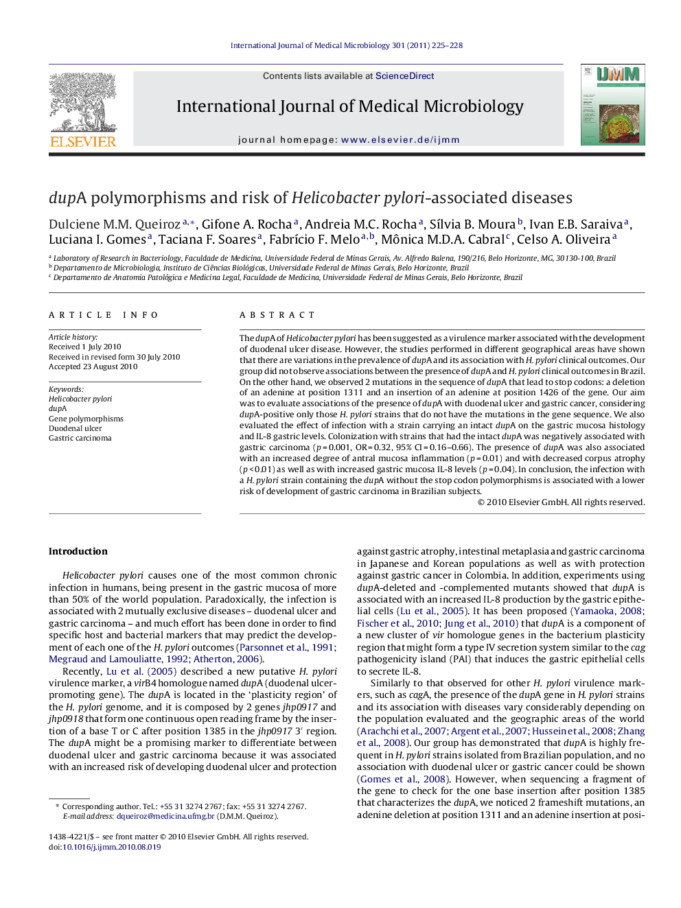 dupA polymorphisms and risk of Helicobacter pylori-associated diseases