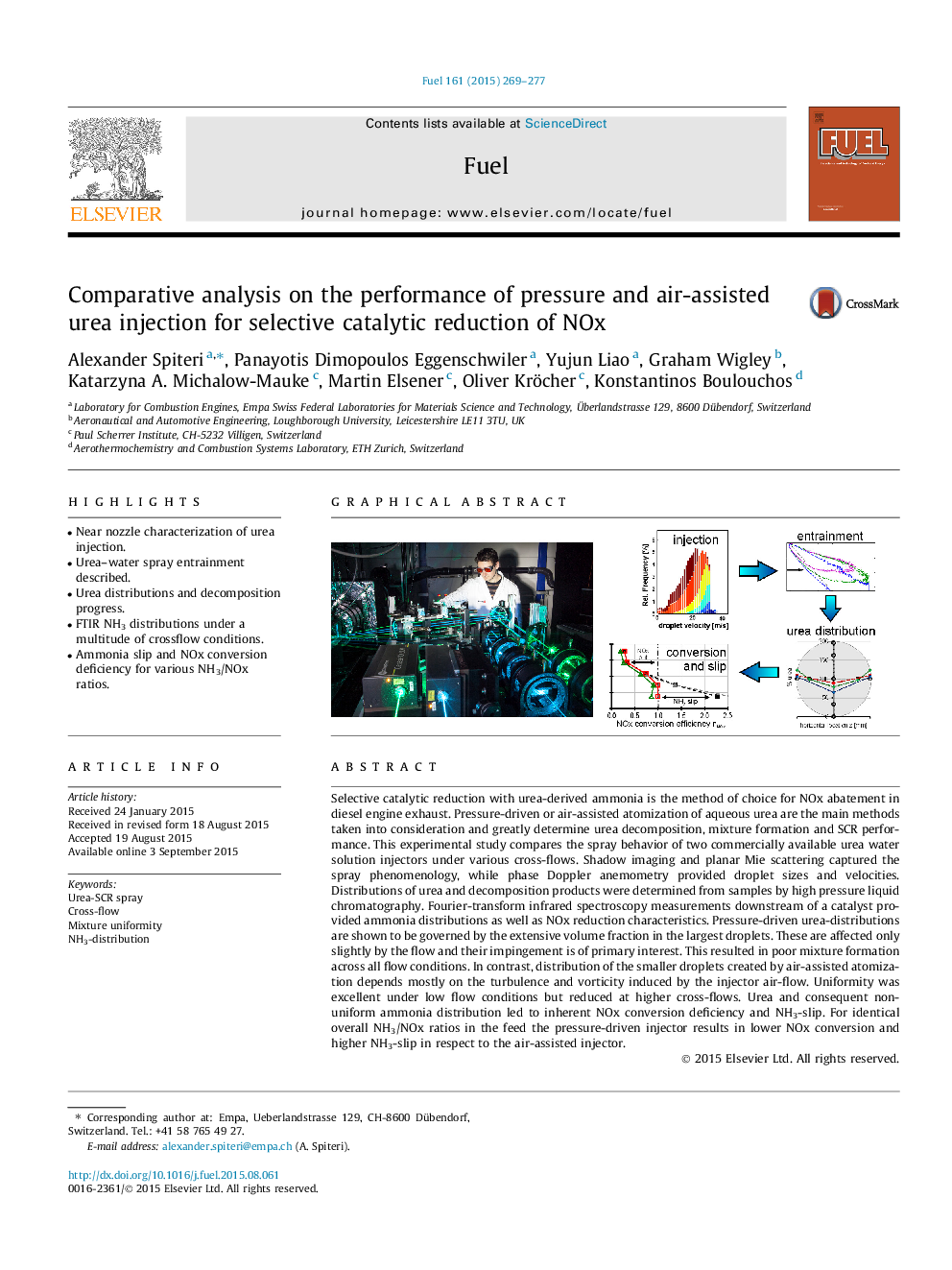 عکس صفحه اول مقاله: Comparative analysis on the performance of pressure and air-assisted urea injection for selective catalytic reduction of NOx Comparative analysis on the performance of pressure and air-assisted urea injection for selective catalytic reduction of NOx