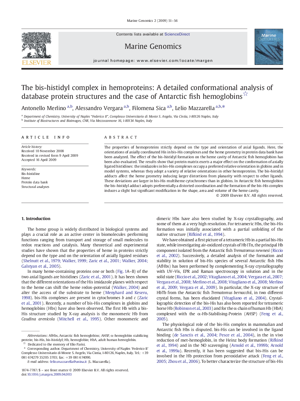 The bis-histidyl complex in hemoproteins: A detailed conformational analysis of database protein structures and the case of Antarctic fish hemoglobins 