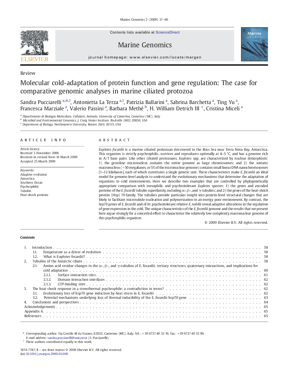 Molecular cold-adaptation of protein function and gene regulation: The case for comparative genomic analyses in marine ciliated protozoa