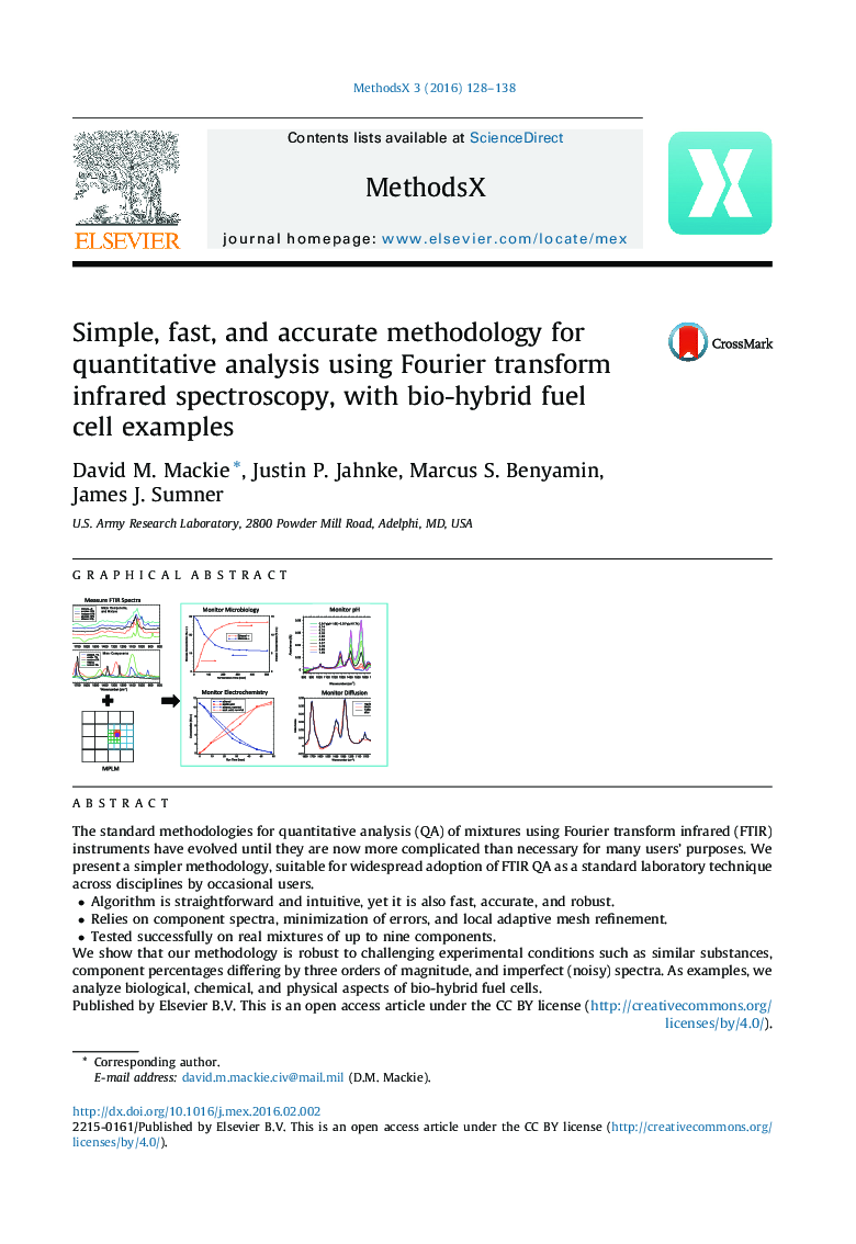 Simple, fast, and accurate methodology for quantitative analysis using Fourier transform infrared spectroscopy, with bio-hybrid fuel cell examples