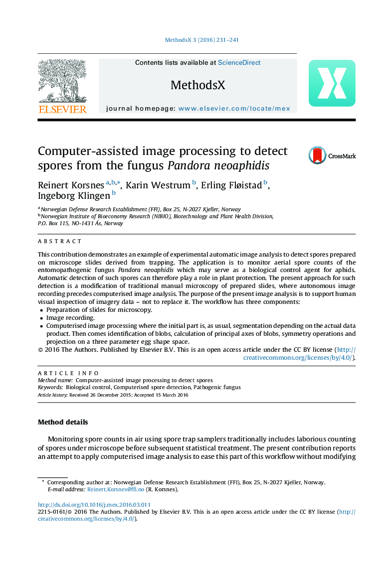 Computer-assisted image processing to detect spores from the fungus Pandora neoaphidis