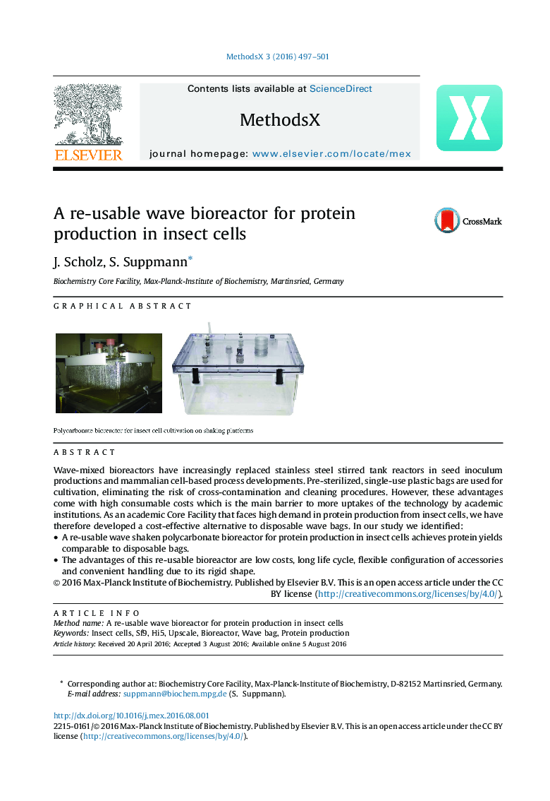 A re-usable wave bioreactor for protein production in insect cells
