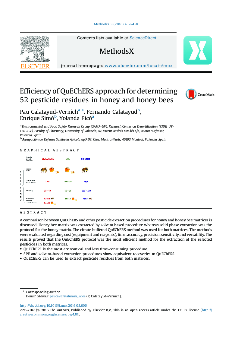 کارایی روش QuEChERS برای تعیین 52 باقیمانده سموم در عسل و زنبور عسل