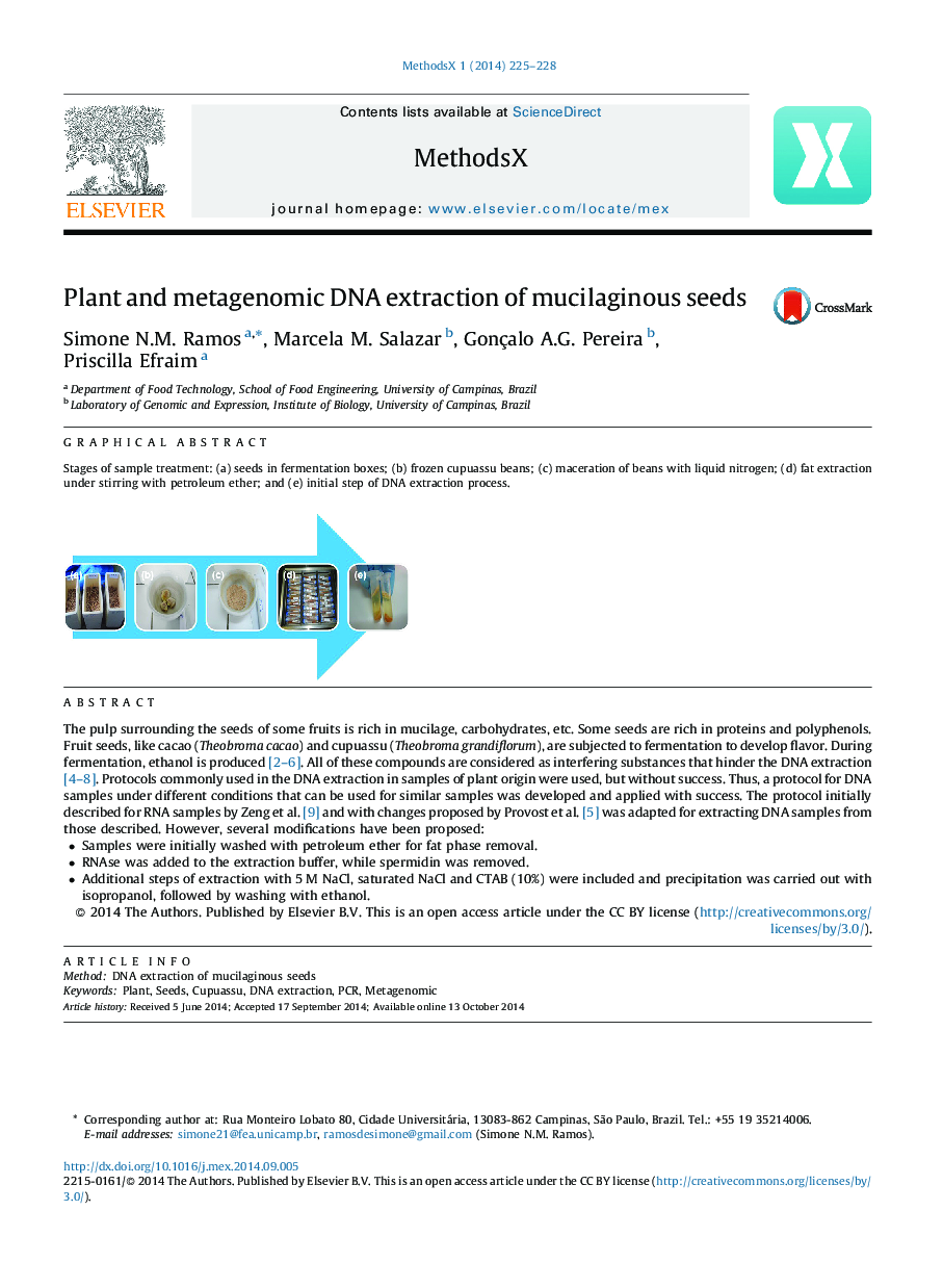 Plant and metagenomic DNA extraction of mucilaginous seeds