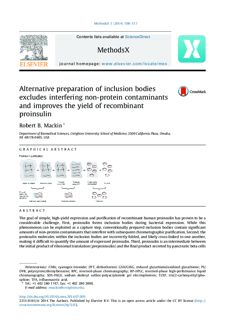 Alternative preparation of inclusion bodies excludes interfering non-protein contaminants and improves the yield of recombinant proinsulin