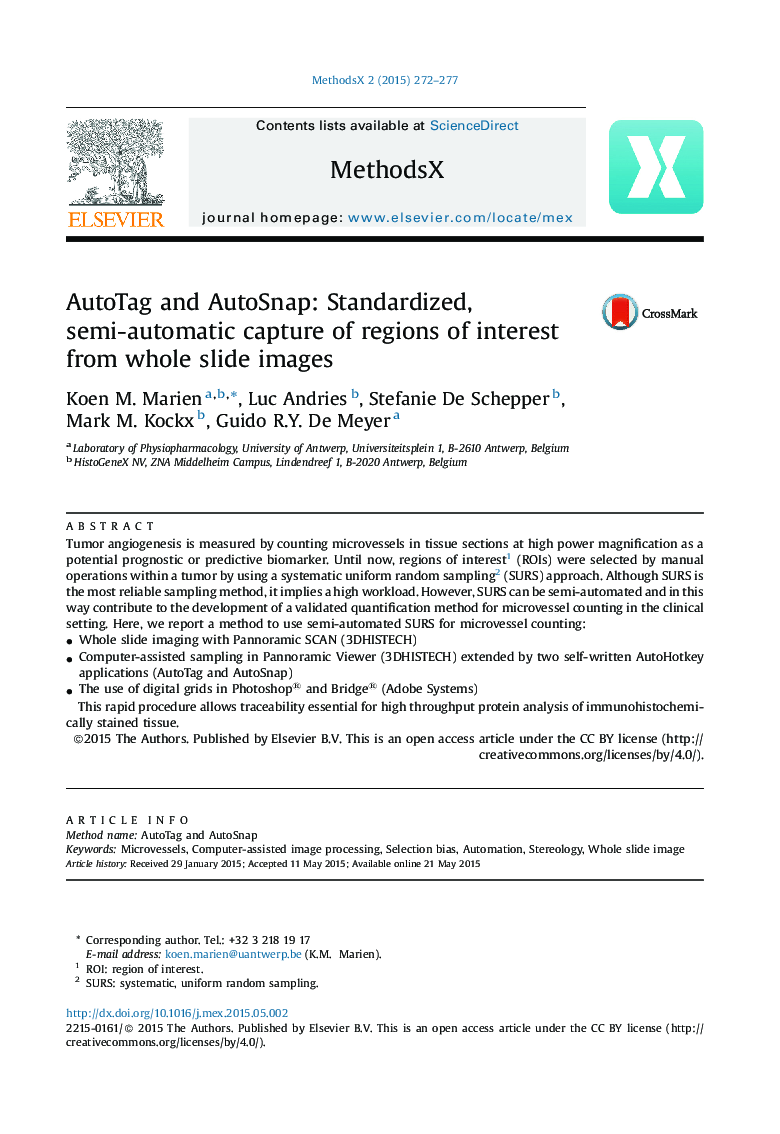 AutoTag and AutoSnap: Standardized, semi-automatic capture of regions of interest from whole slide images