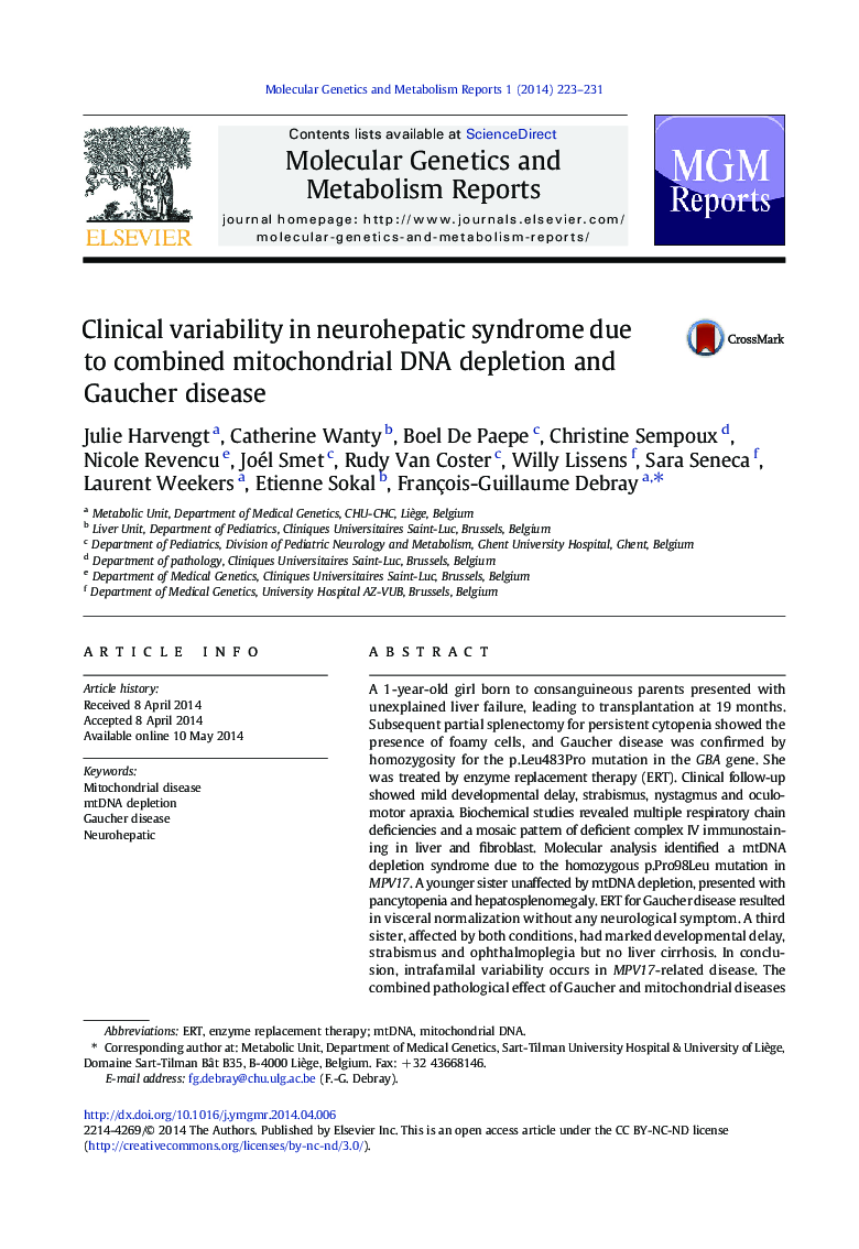 Clinical variability in neurohepatic syndrome due to combined mitochondrial DNA depletion and Gaucher disease