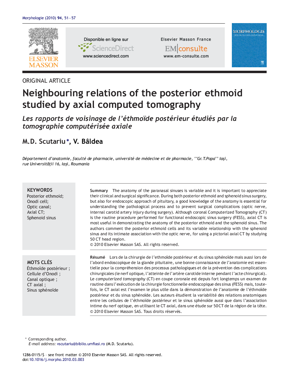 Neighbouring relations of the posterior ethmoid studied by axial computed tomography