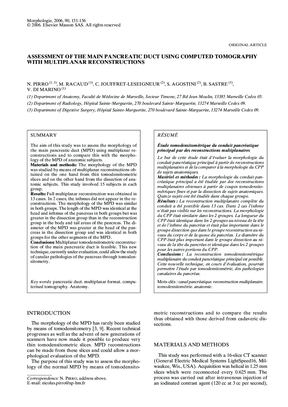 Assessment of the main pancreatic duct using computed tomography with multiplanar reconstructions