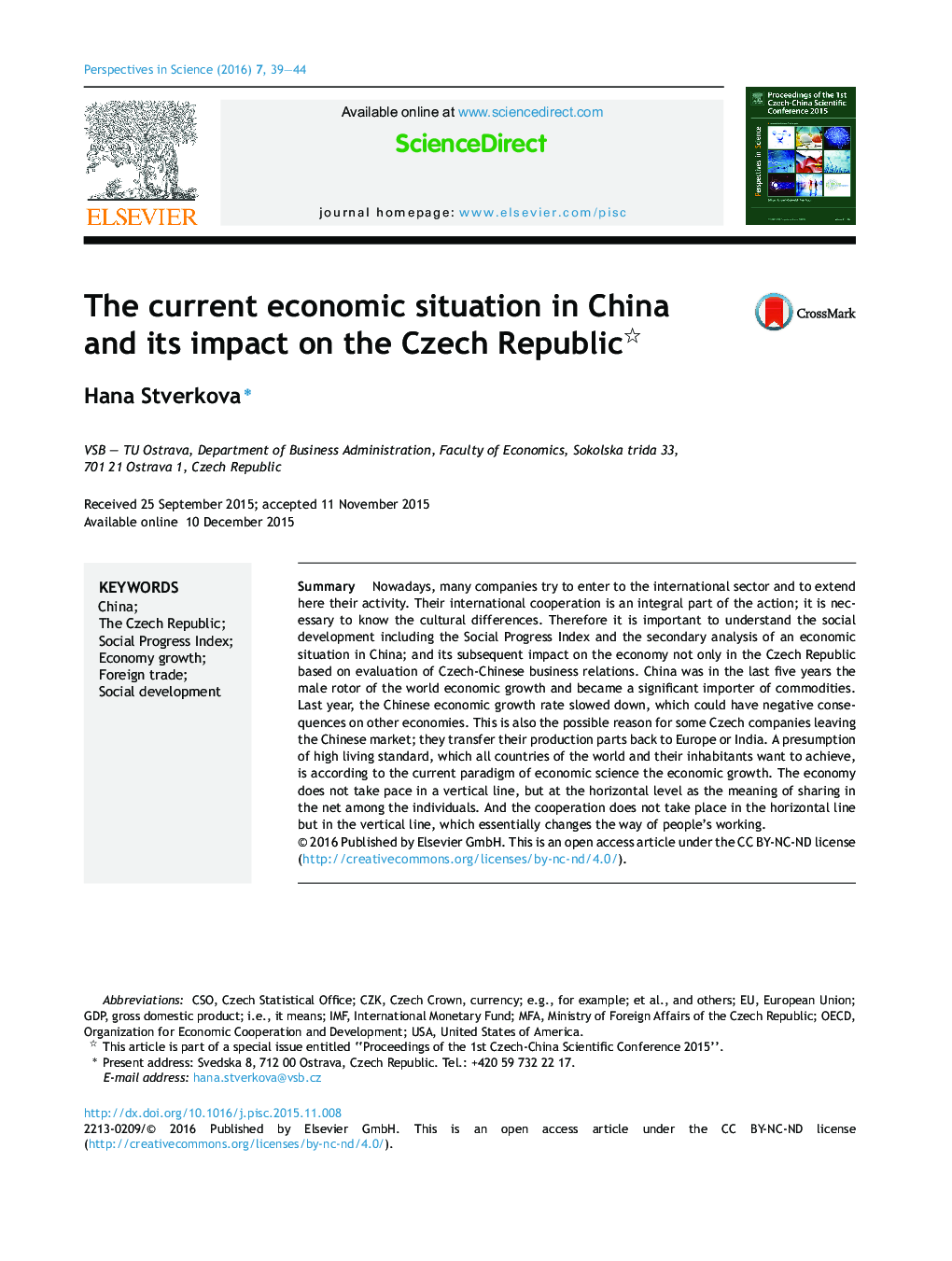 وضعیت اقتصادی کنونی در چین و تاثیر آن بر جمهوری چک