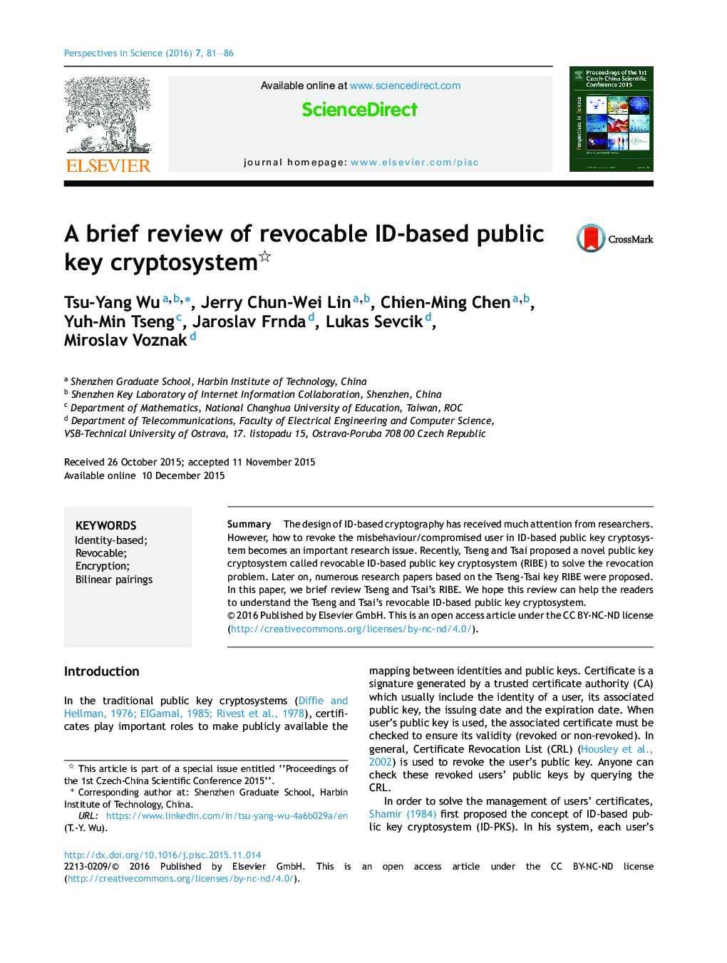 A brief review of revocable ID-based public key cryptosystem 