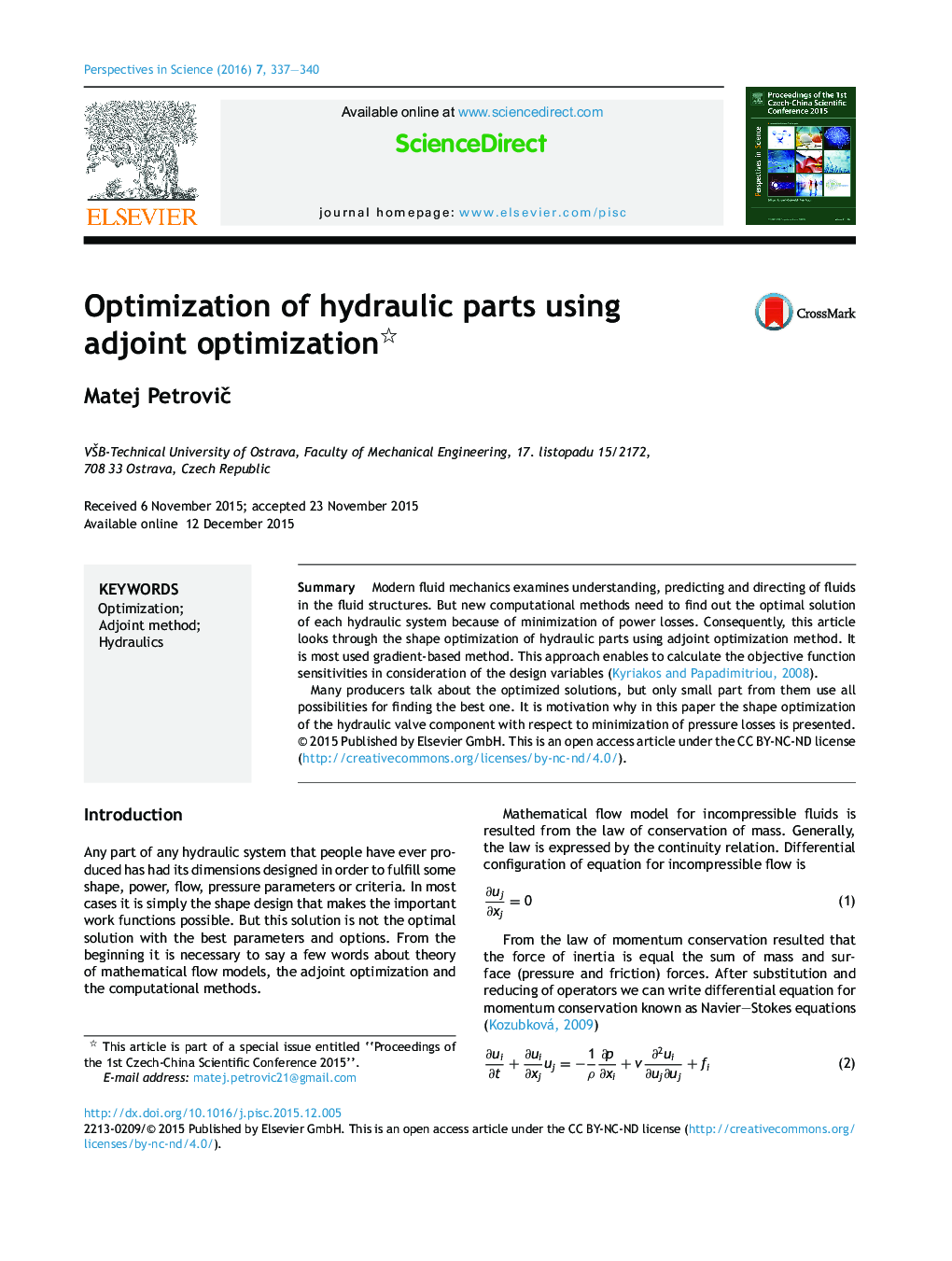 Optimization of hydraulic parts using adjoint optimization 