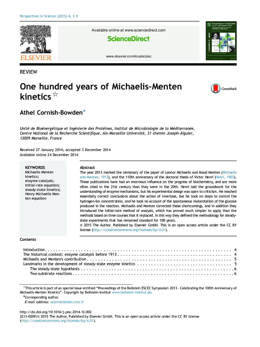 One hundred years of Michaelis–Menten kinetics 