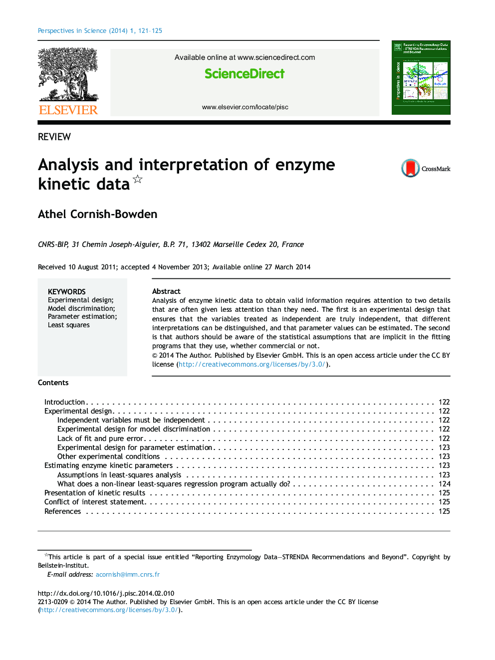 Analysis and interpretation of enzyme kinetic data 