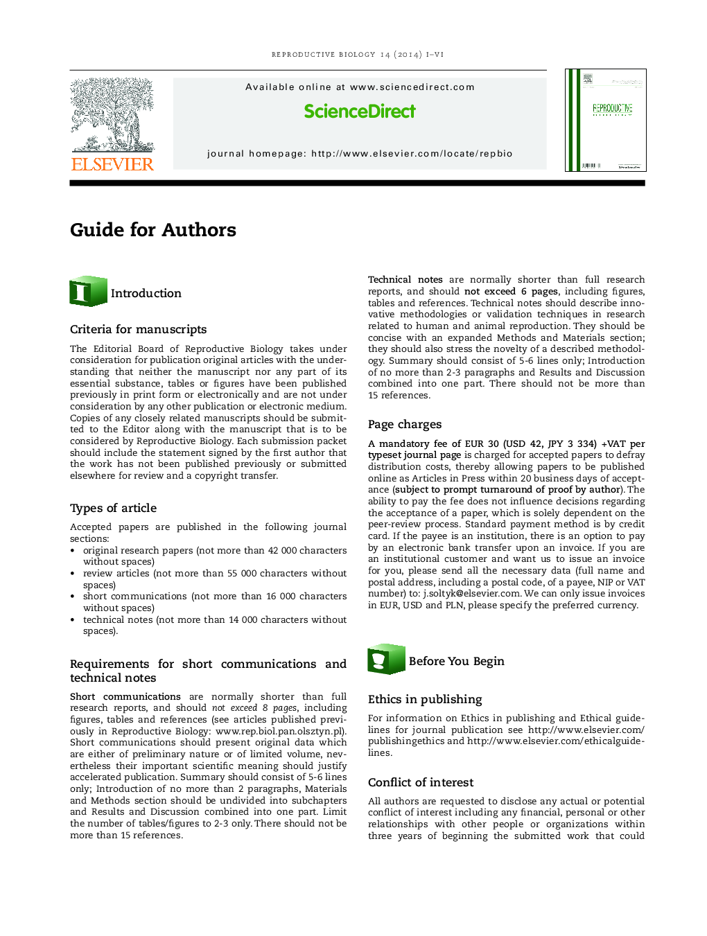 Guide for Authoirs