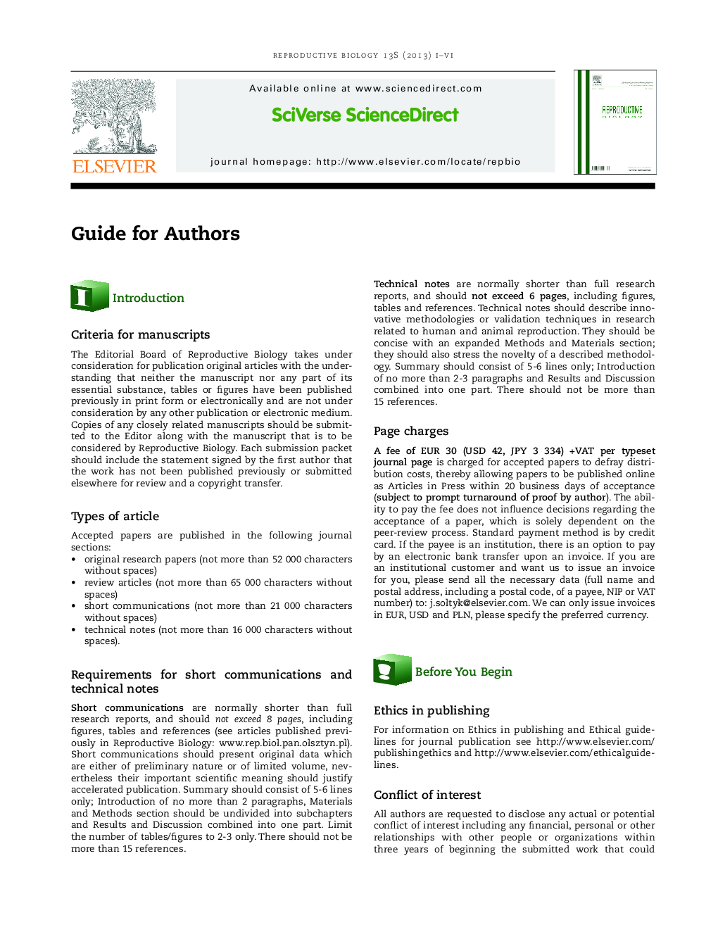 Guide for Authoirs