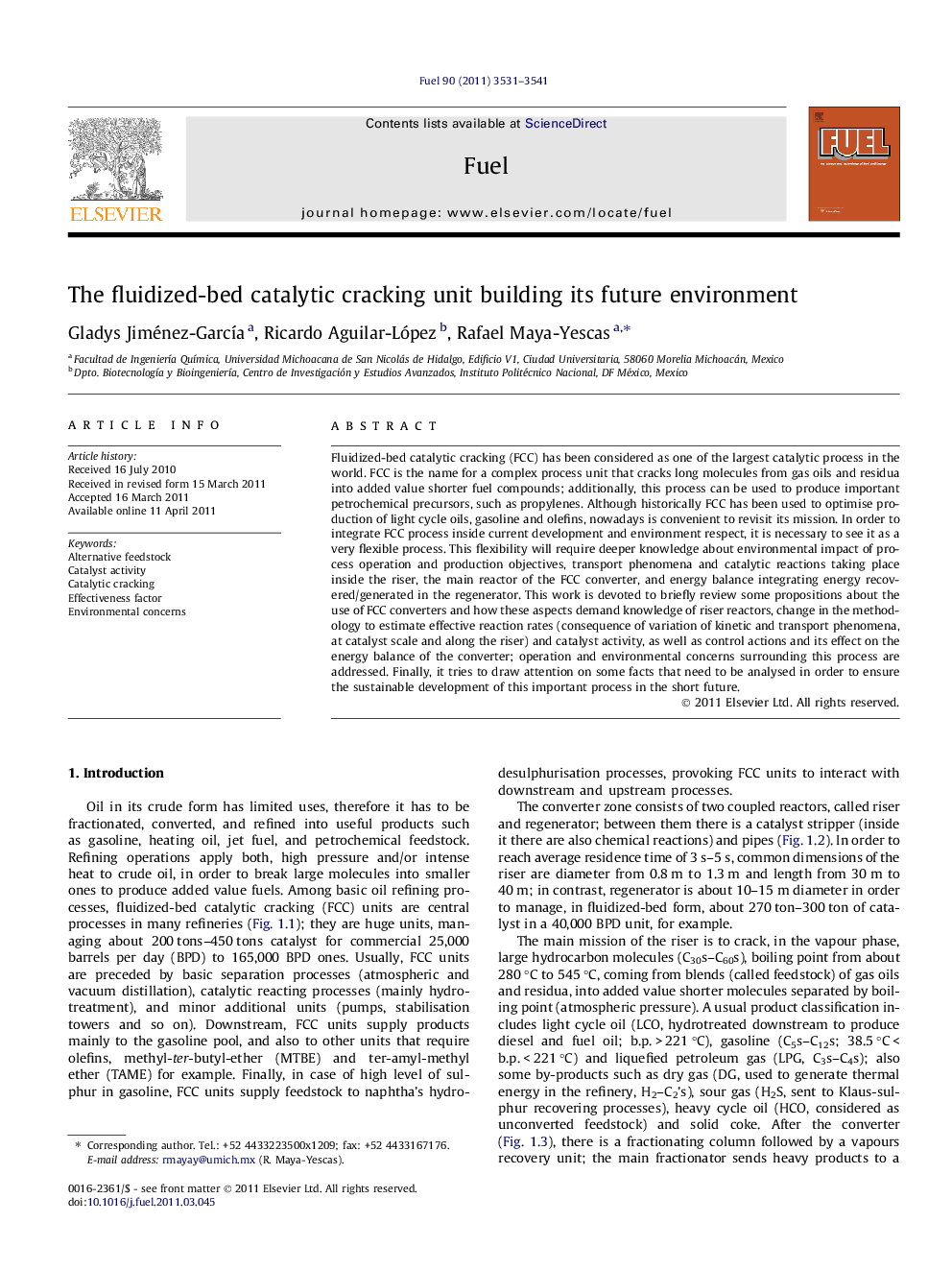 The fluidized-bed catalytic cracking unit building its future environment