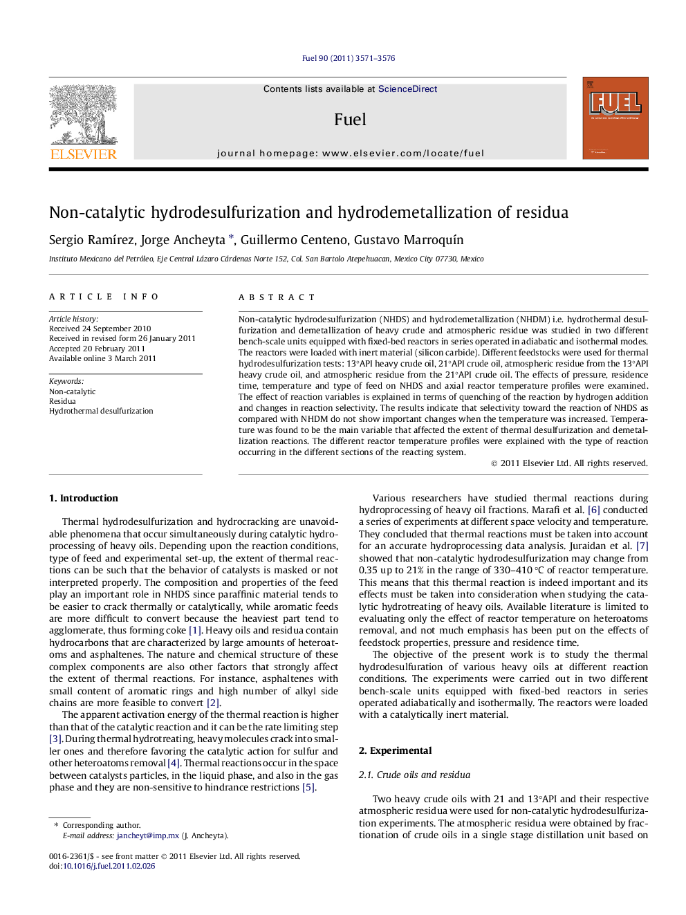 Non-catalytic hydrodesulfurization and hydrodemetallization of residua