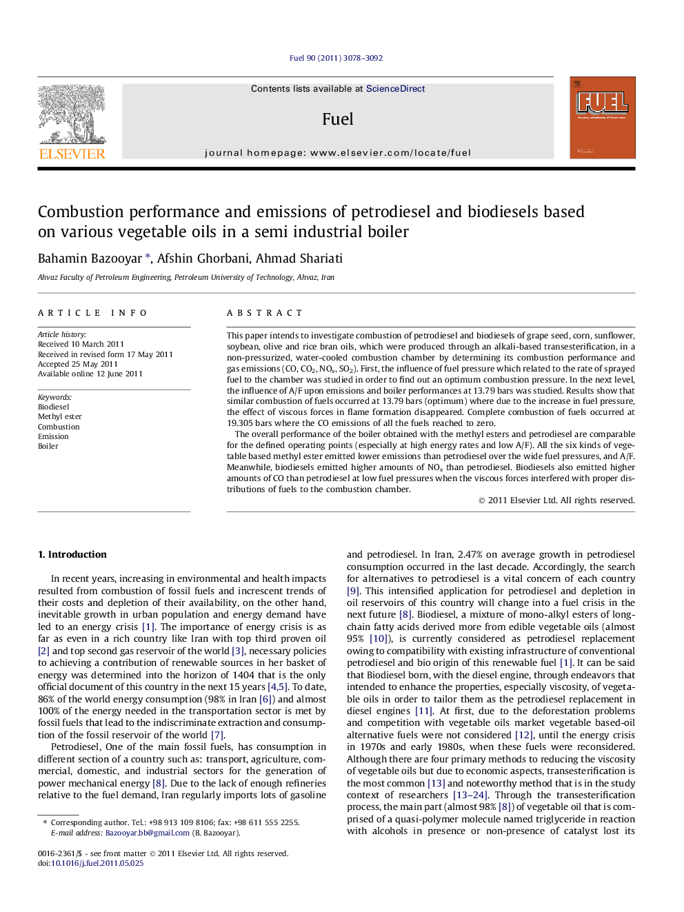 Combustion performance and emissions of petrodiesel and biodiesels based on various vegetable oils in a semi industrial boiler