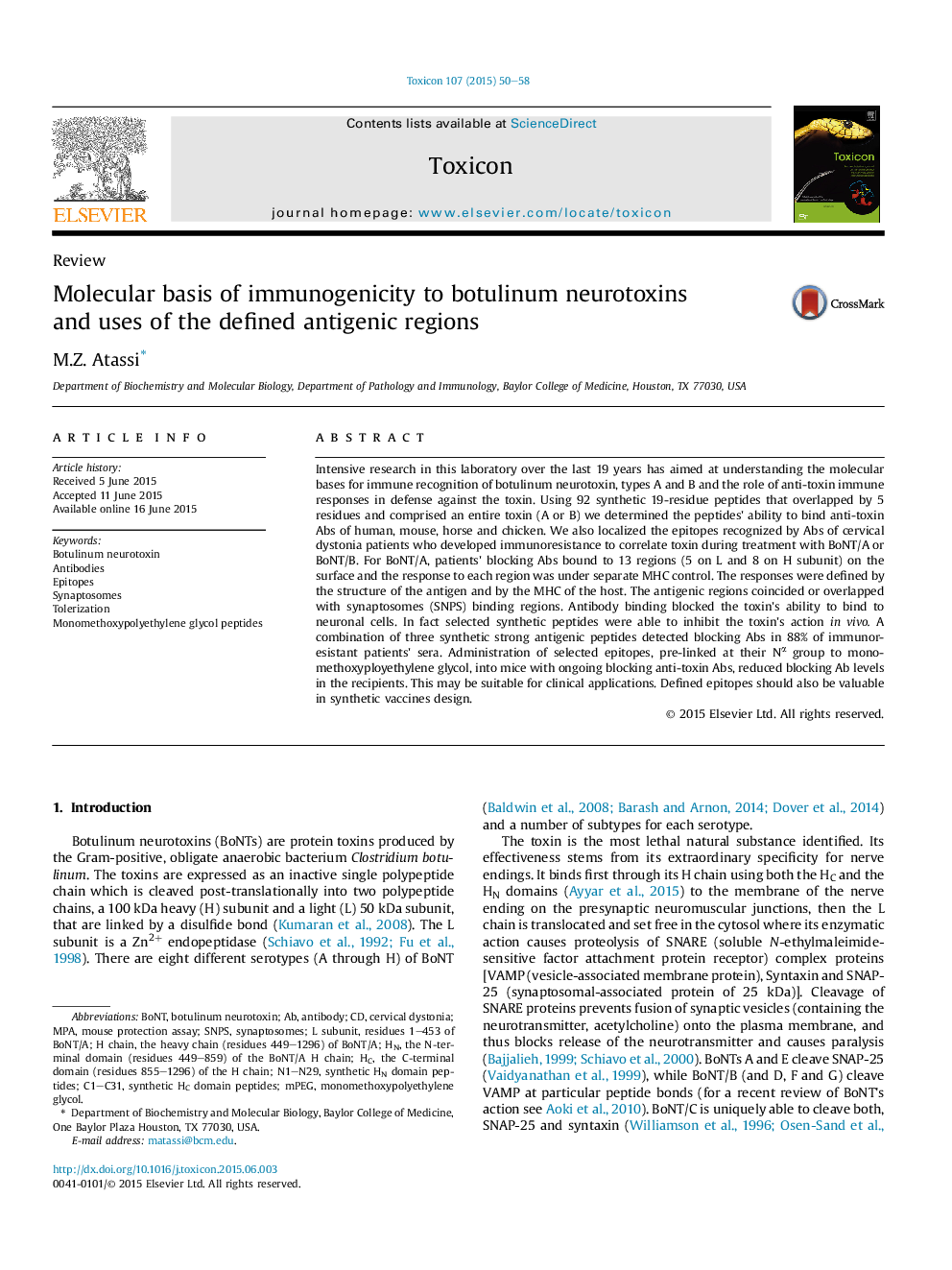 Molecular basis of immunogenicity to botulinum neurotoxins and uses of the defined antigenic regions