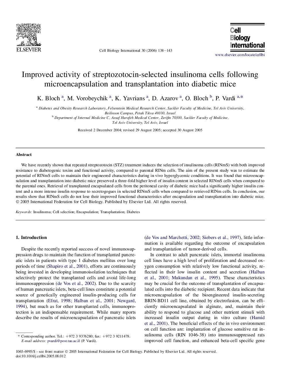 Improved activity of streptozotocin-selected insulinoma cells following microencapsulation and transplantation into diabetic mice