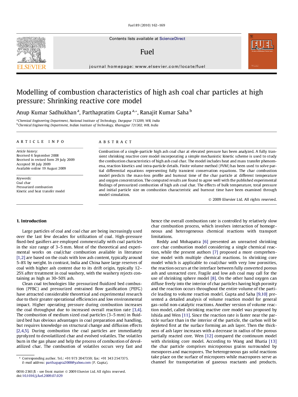 Modelling of combustion characteristics of high ash coal char particles at high pressure: Shrinking reactive core model