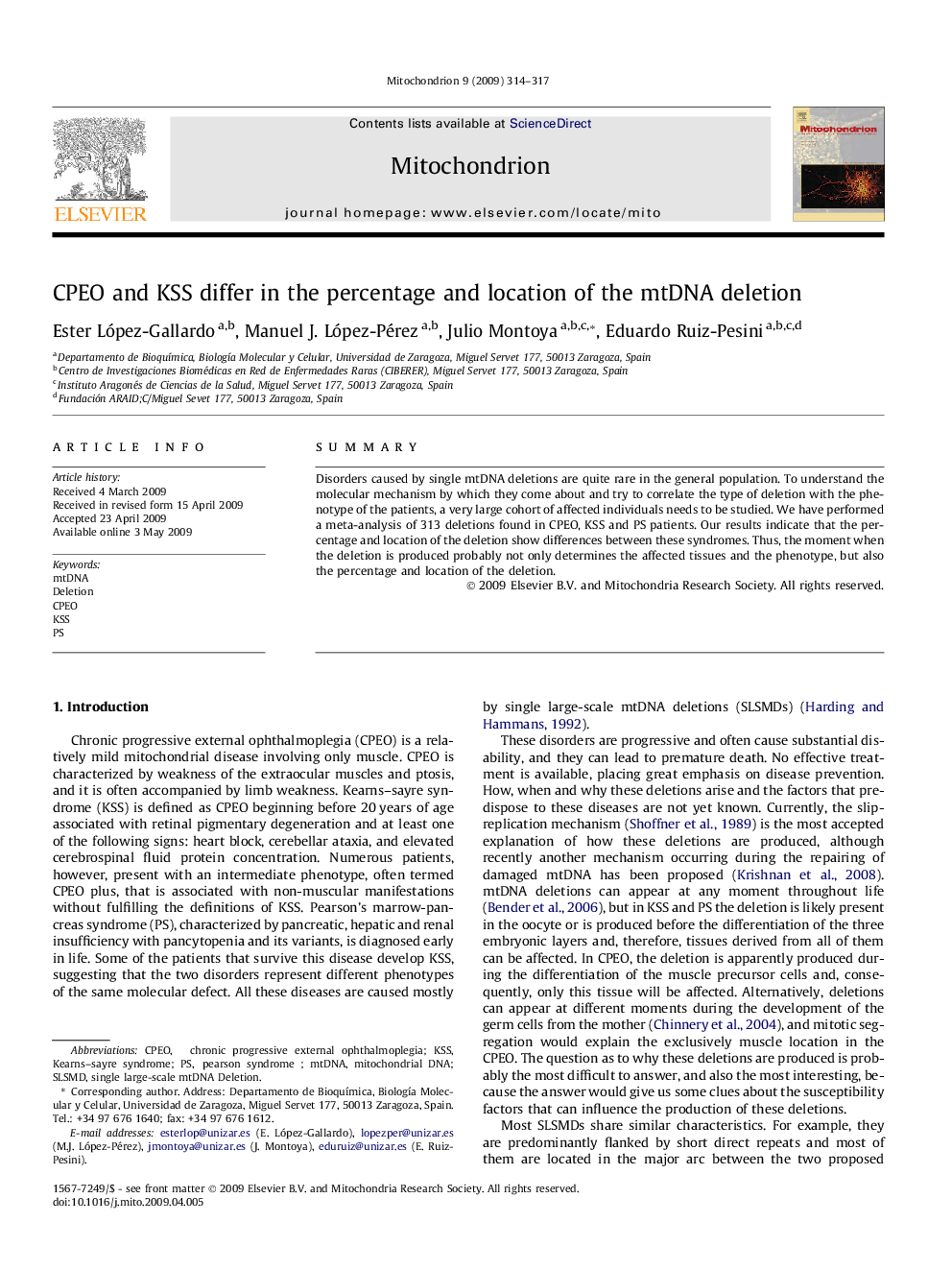 CPEO and KSS differ in the percentage and location of the mtDNA deletion