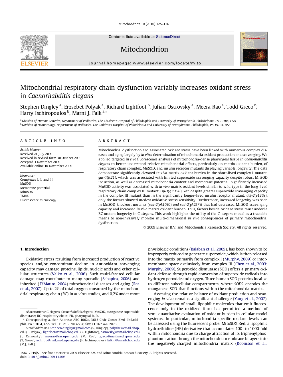 Mitochondrial respiratory chain dysfunction variably increases oxidant stress in Caenorhabditis elegans