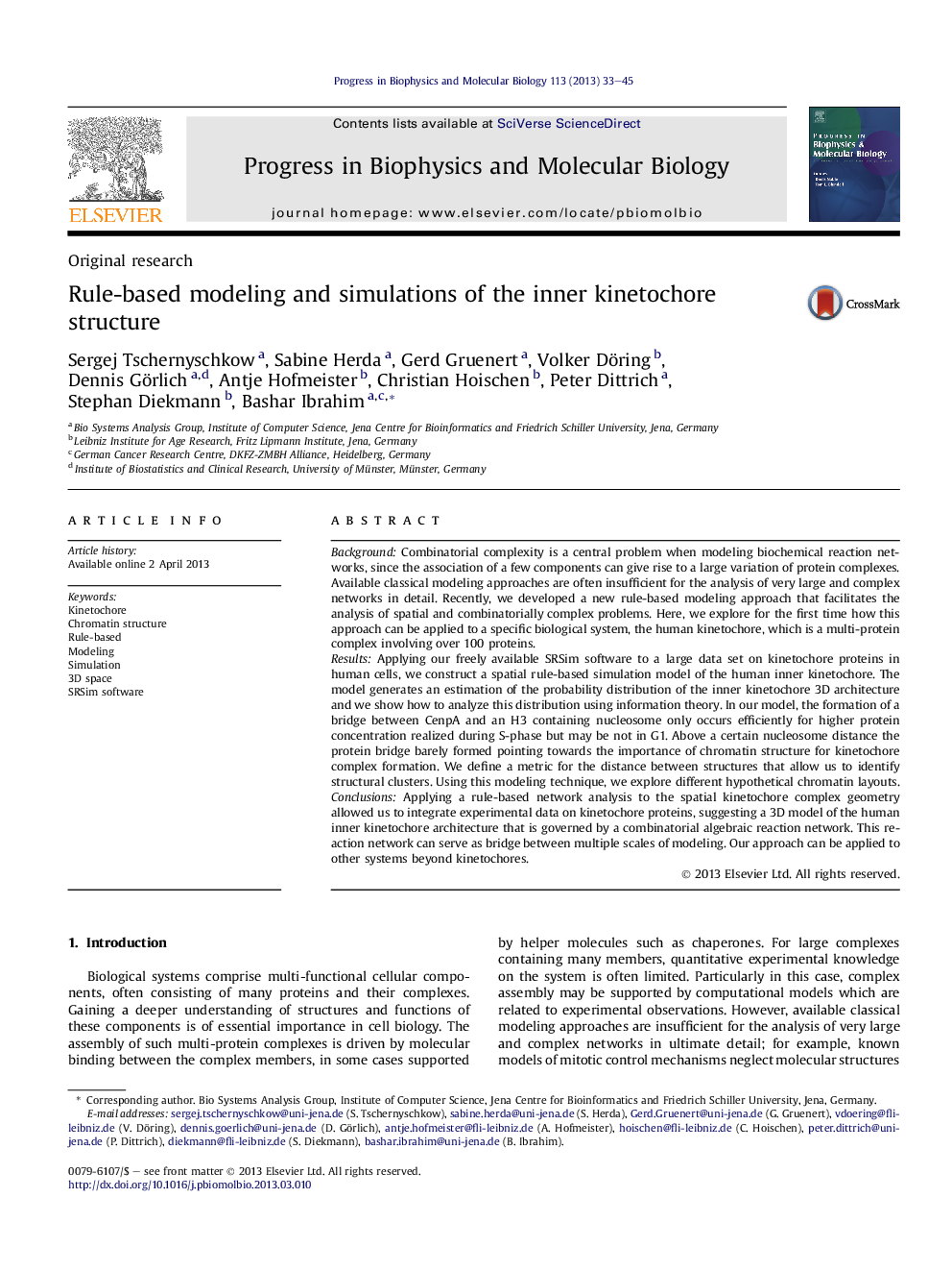 Rule-based modeling and simulations of the inner kinetochore structure