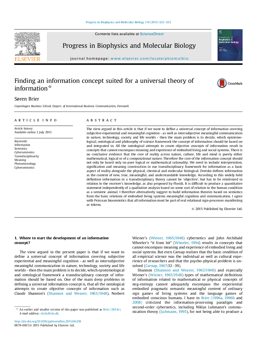 Finding an information concept suited for a universal theory of information 