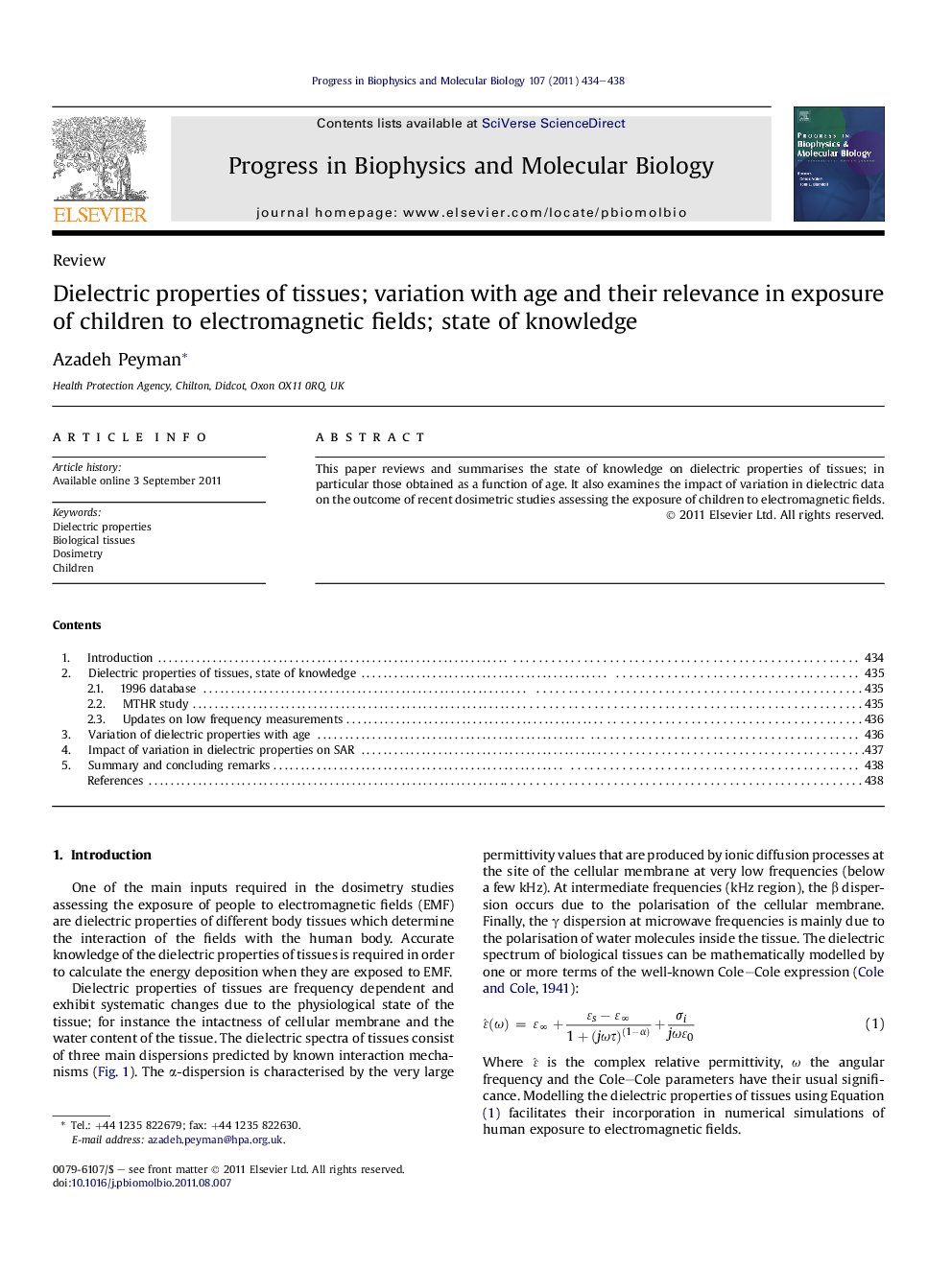 Dielectric properties of tissues; variation with age and their relevance in exposure of children to electromagnetic fields; state of knowledge