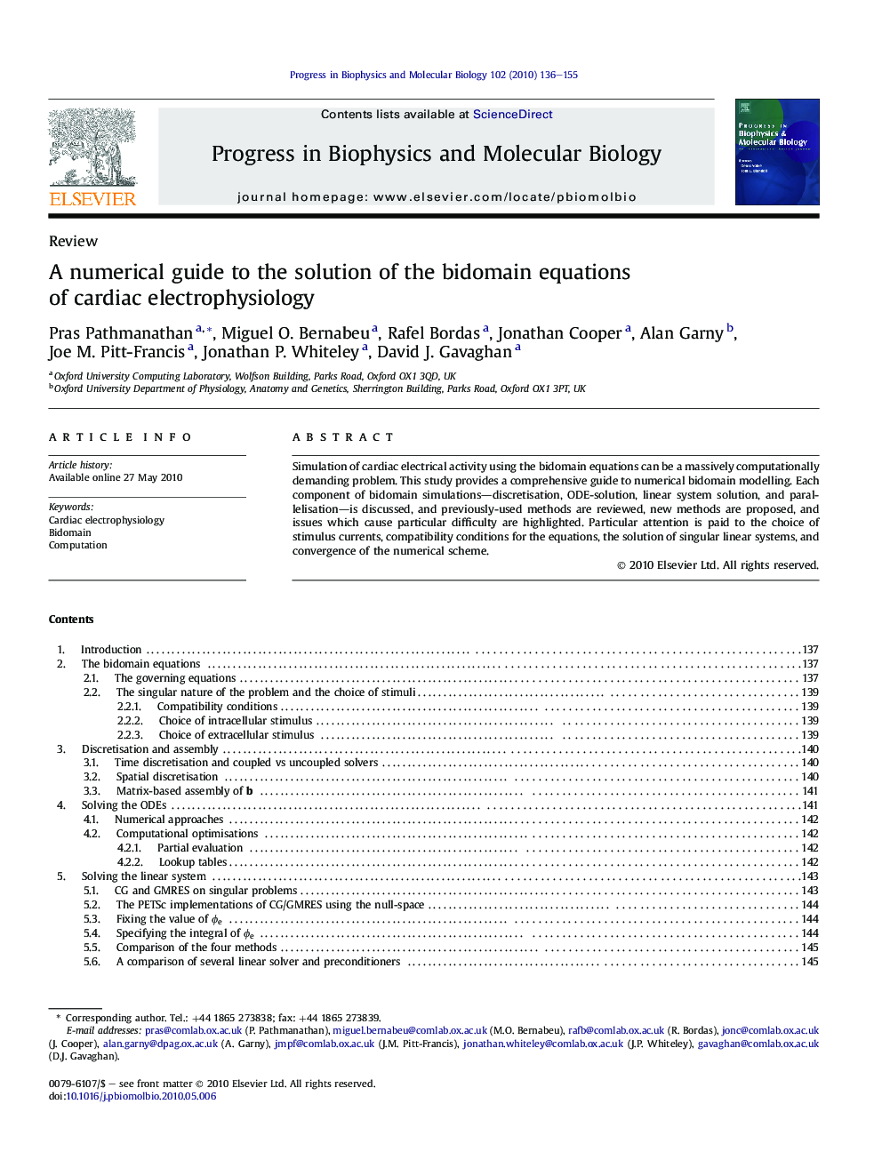 عکس صفحه اول مقاله: A numerical guide to the solution of the bidomain equations of cardiac electrophysiology A numerical guide to the solution of the bidomain equations of cardiac electrophysiology