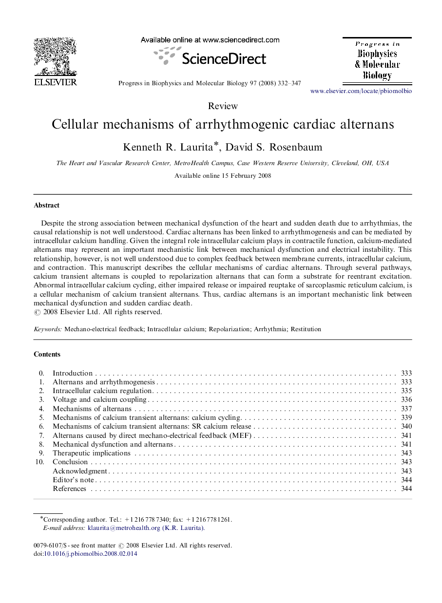 Cellular mechanisms of arrhythmogenic cardiac alternans