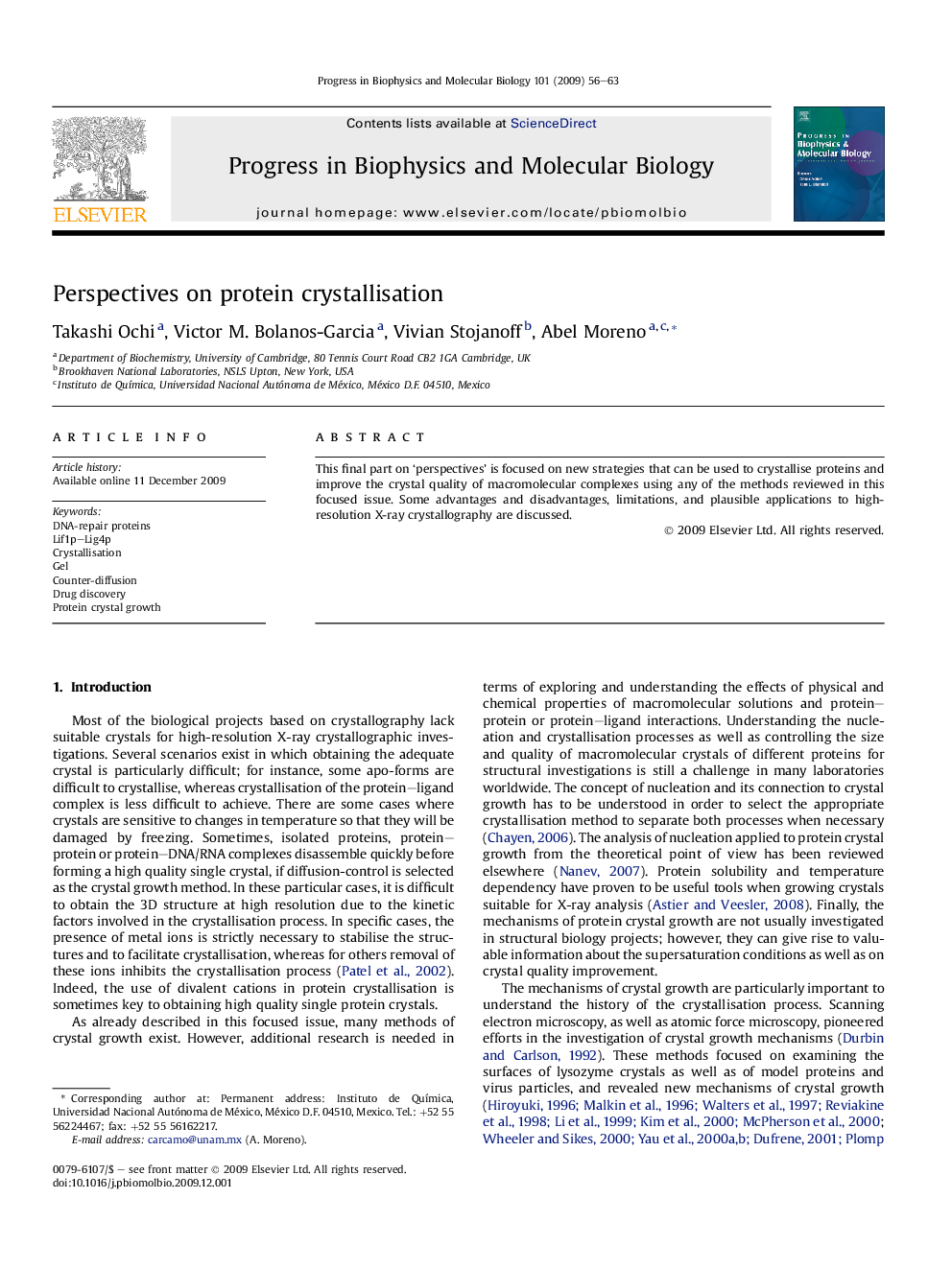 Perspectives on protein crystallisation