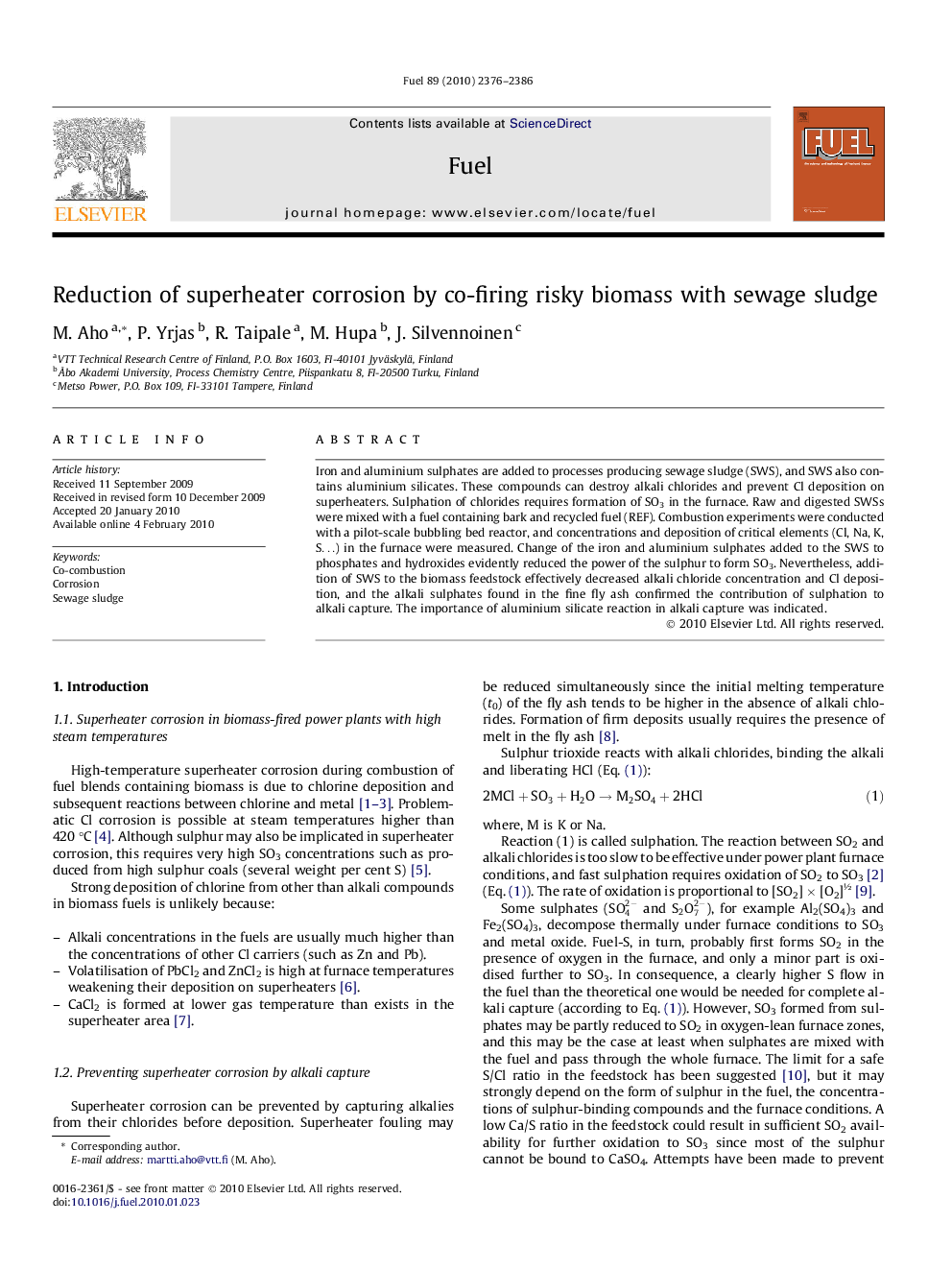 Reduction of superheater corrosion by co-firing risky biomass with sewage sludge