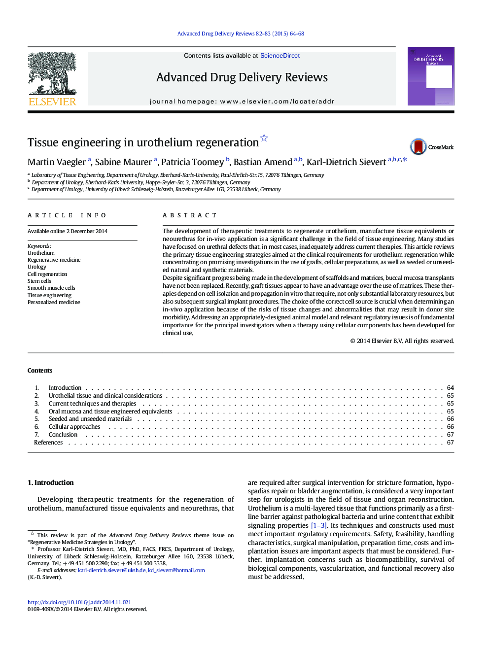 Tissue engineering in urothelium regeneration 