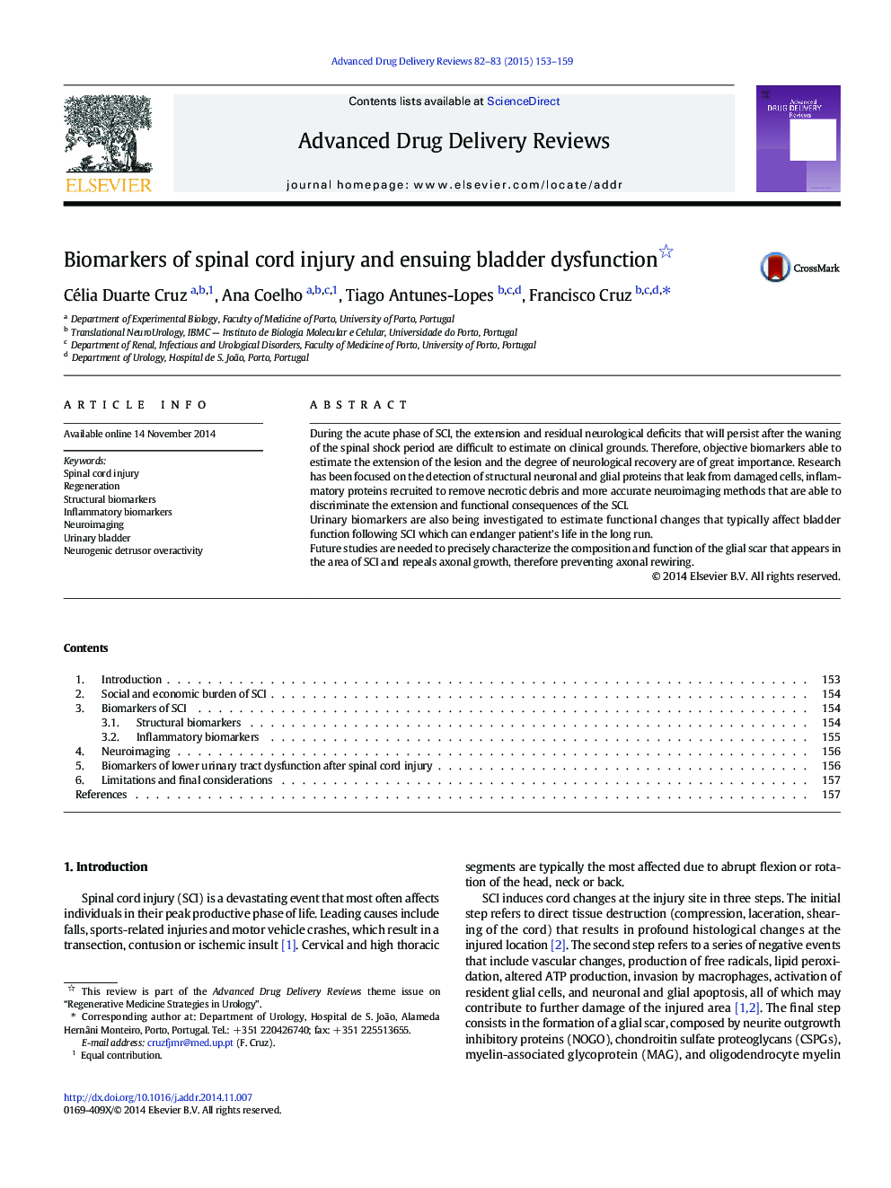 Biomarkers of spinal cord injury and ensuing bladder dysfunction 