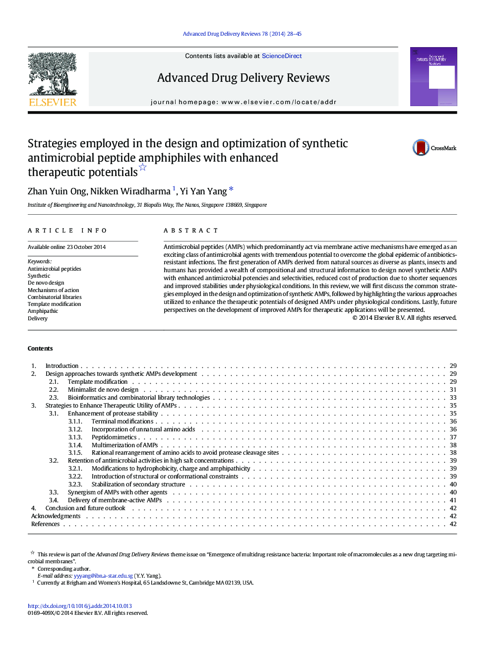 Strategies employed in the design and optimization of synthetic antimicrobial peptide amphiphiles with enhanced therapeutic potentials 