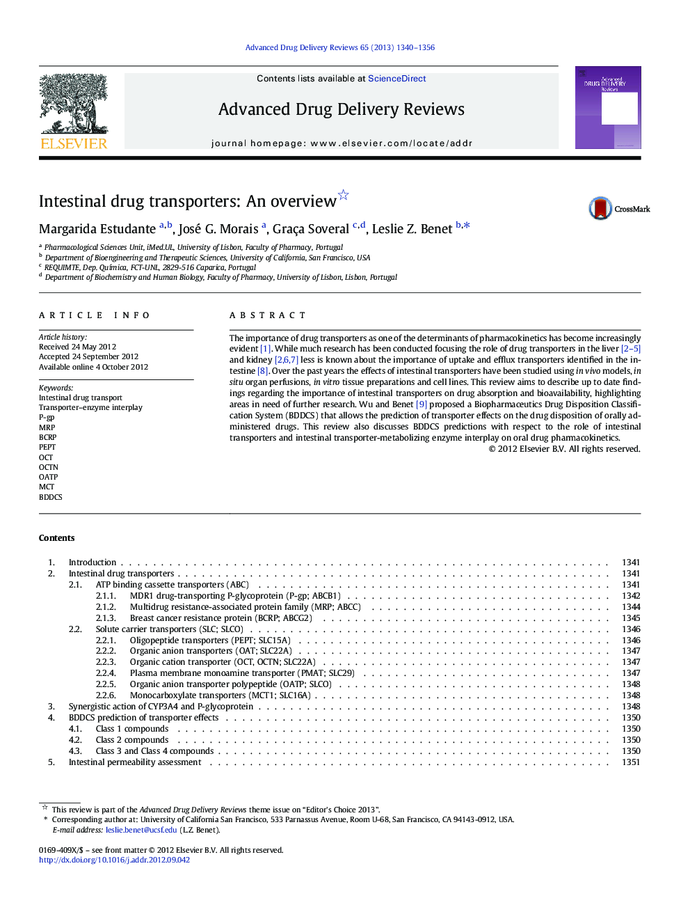 Intestinal drug transporters: An overview 