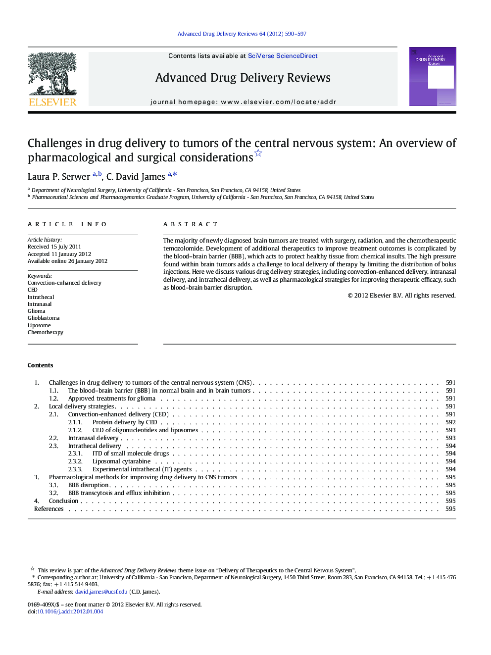 Challenges in drug delivery to tumors of the central nervous system: An overview of pharmacological and surgical considerations 