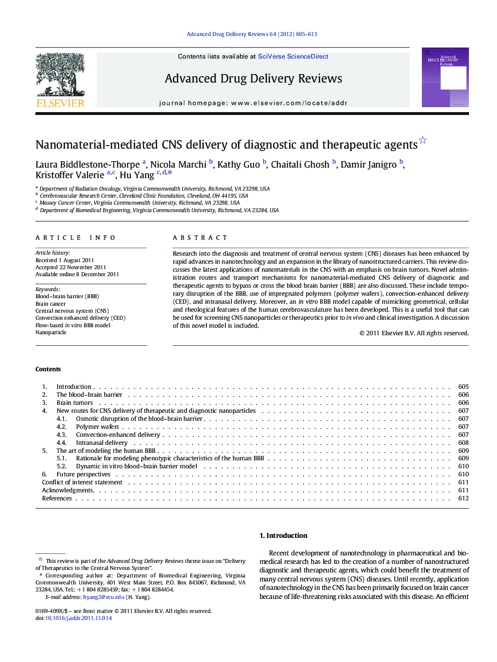 Nanomaterial-mediated CNS delivery of diagnostic and therapeutic agents 