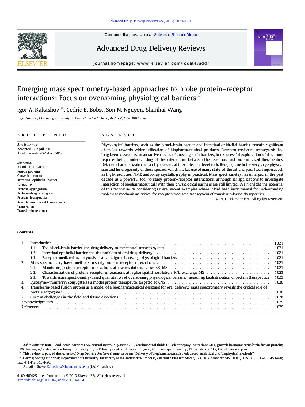 Emerging mass spectrometry-based approaches to probe protein–receptor interactions: Focus on overcoming physiological barriers 