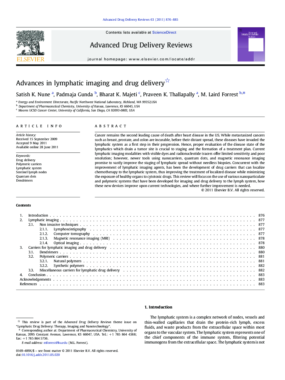 Advances in lymphatic imaging and drug delivery