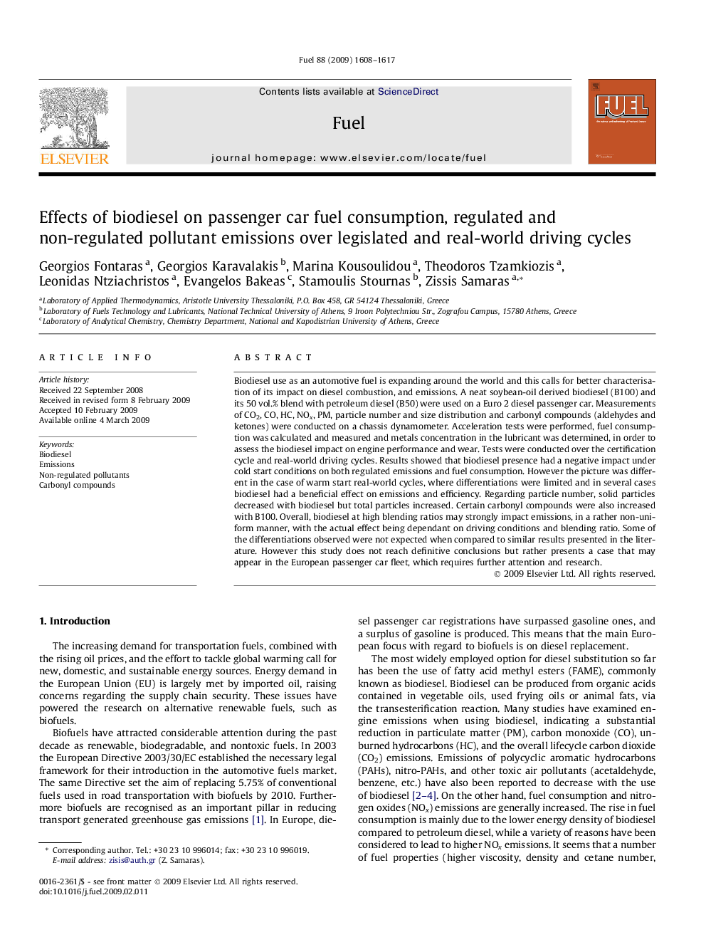 Effects of biodiesel on passenger car fuel consumption, regulated and non-regulated pollutant emissions over legislated and real-world driving cycles