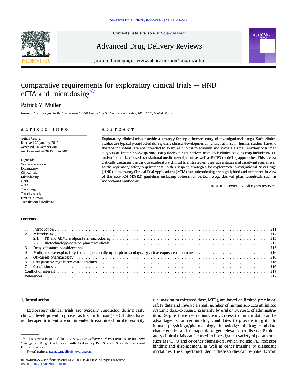 Comparative requirements for exploratory clinical trials — eIND, eCTA and microdosing 