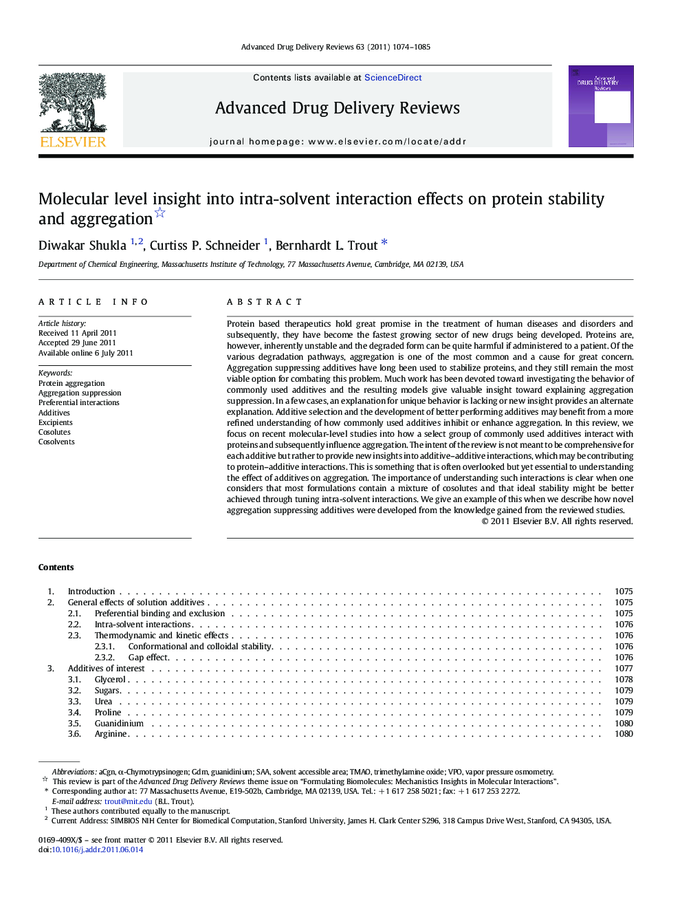 Molecular level insight into intra-solvent interaction effects on protein stability and aggregation 