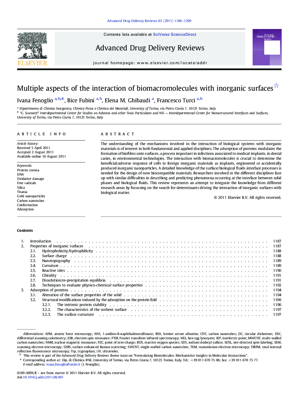 Multiple aspects of the interaction of biomacromolecules with inorganic surfaces 