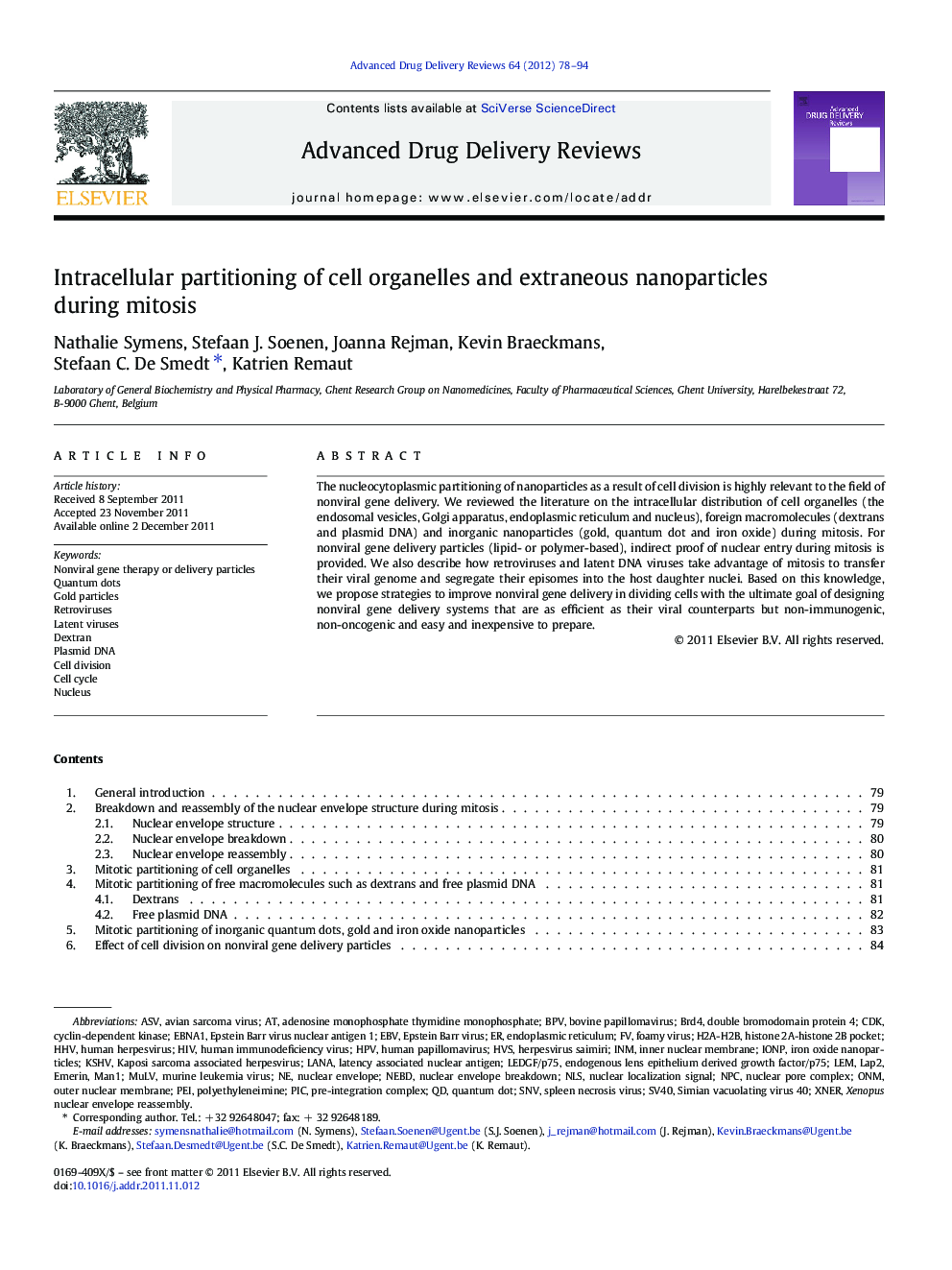 Intracellular partitioning of cell organelles and extraneous nanoparticles during mitosis