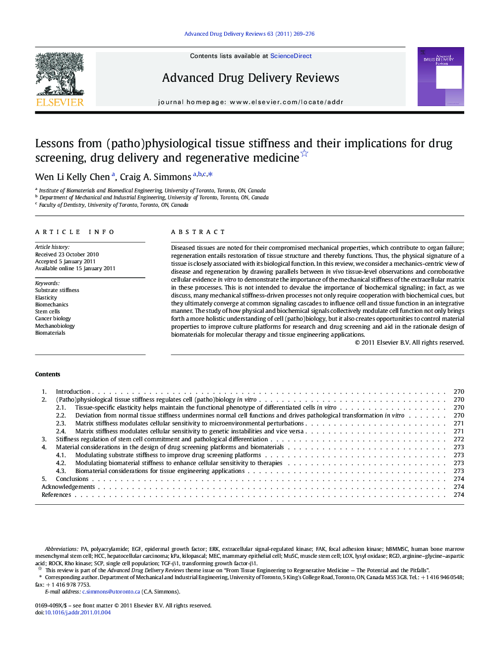 Lessons from (patho)physiological tissue stiffness and their implications for drug screening, drug delivery and regenerative medicine 